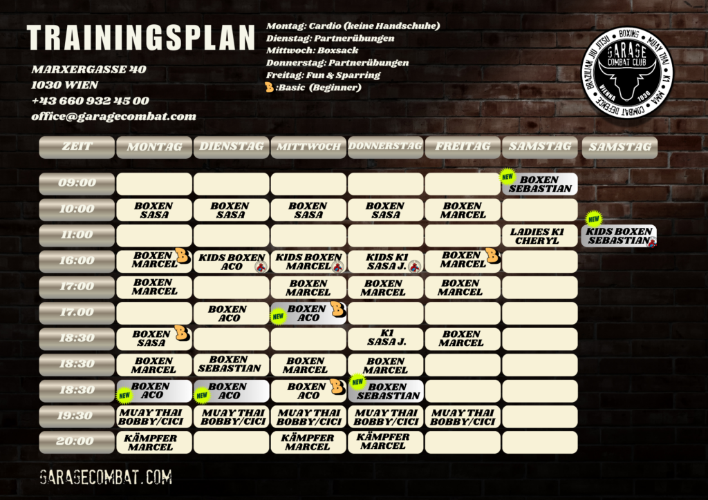 Stundenplan GarageCombat 02.02.2026